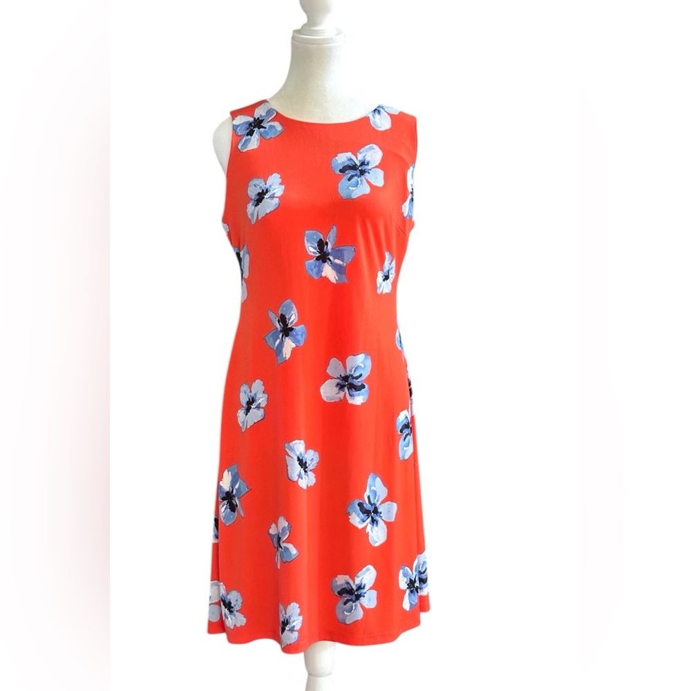 Womens Tommy Hilfiger Orange Blue Floral Dress size 6